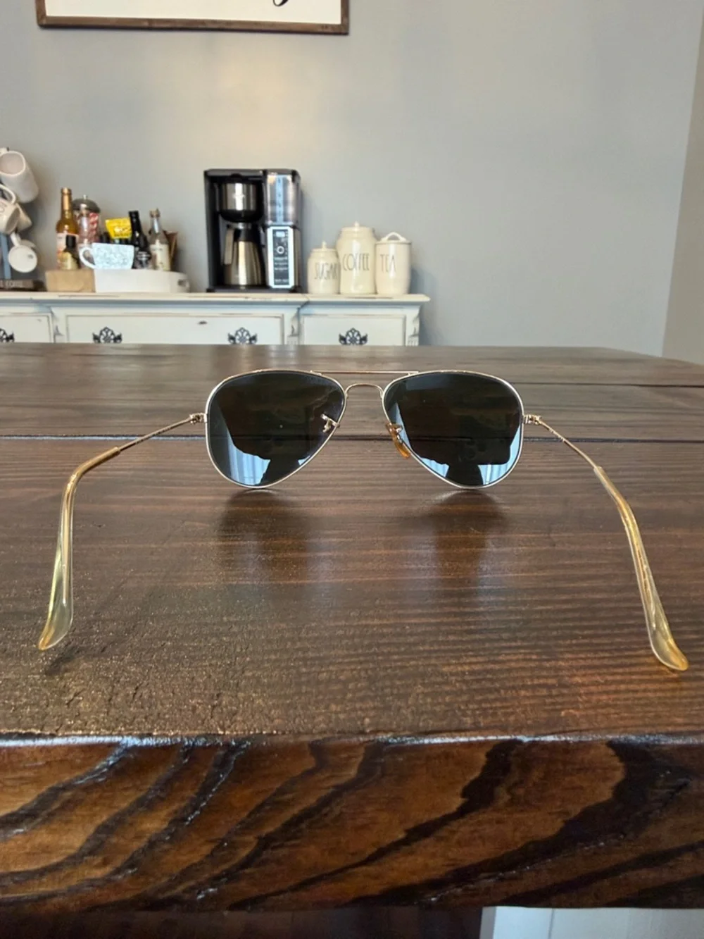 Ray-Ban Aviator Sunglasses Gold Frame with Dark Smoked Out Lenses